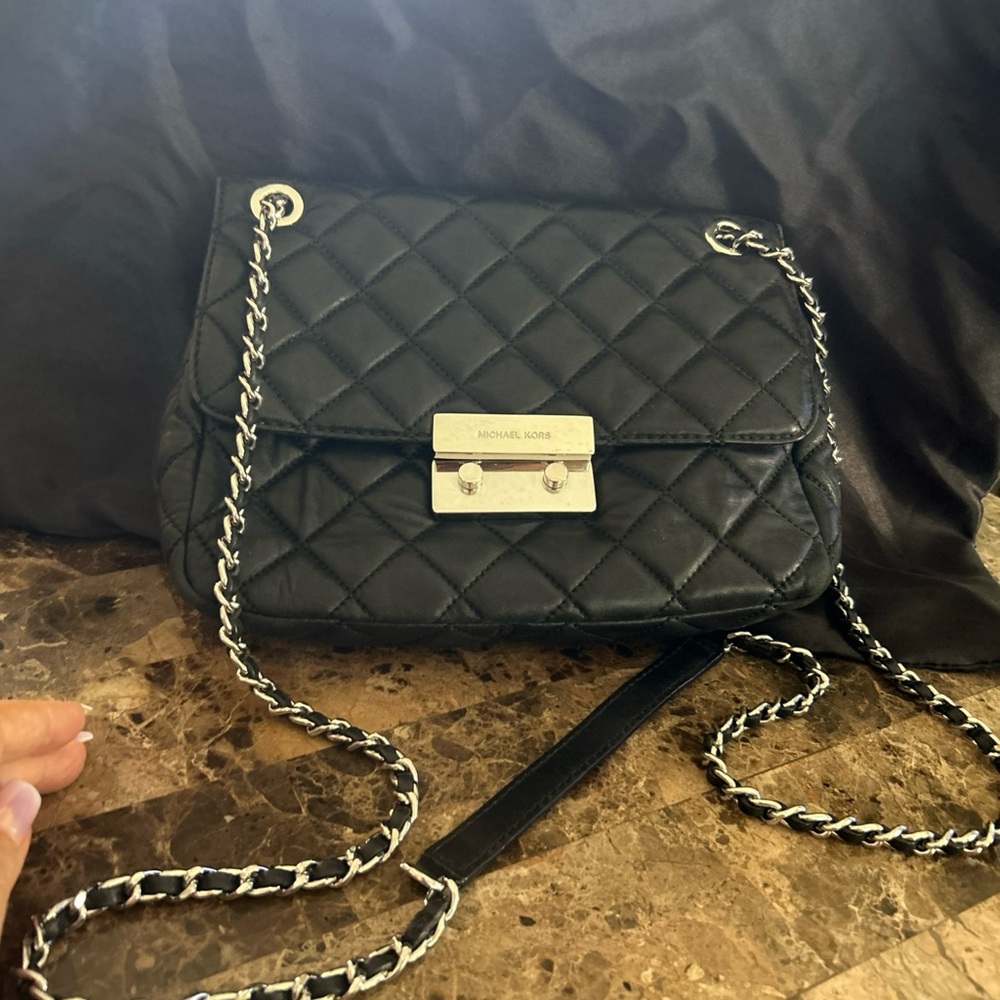 Michael Kors Black Quilted Crossbody Bag
